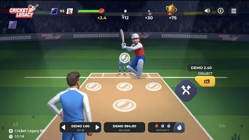 Cricket Legacy BB žaidimo ekranas